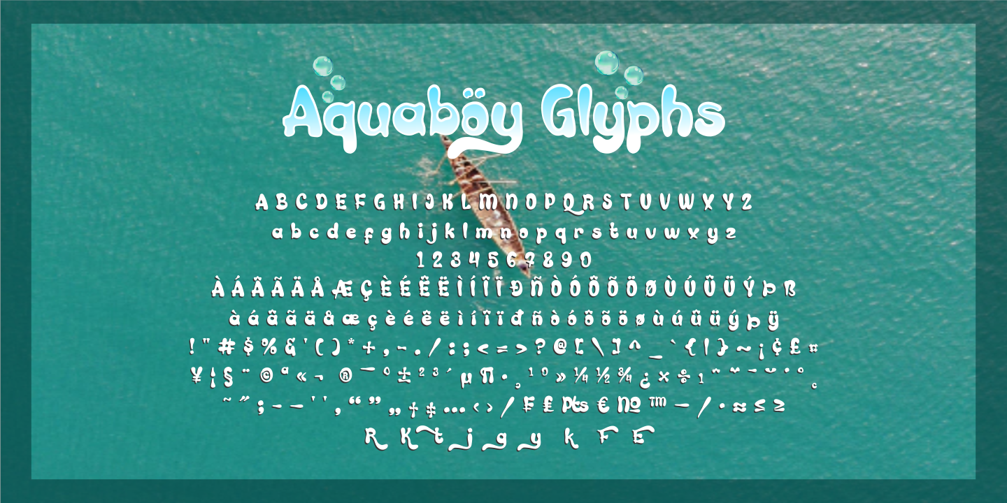 Beispiel einer Aquaboy Regular-Schriftart